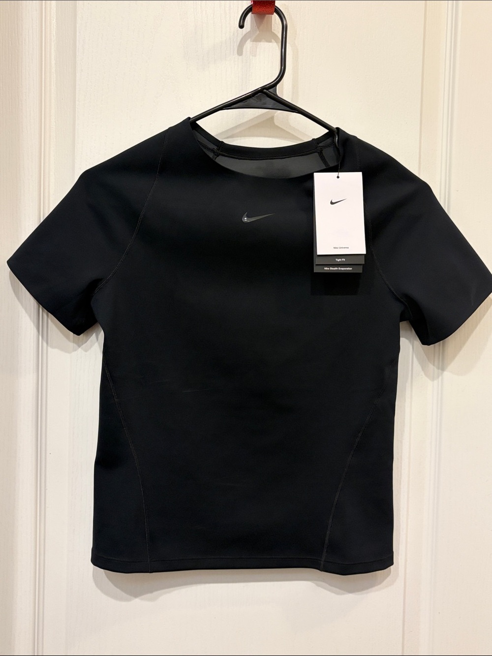 Nike Black Short-Sleeve Performance Top with Reflective Swoosh